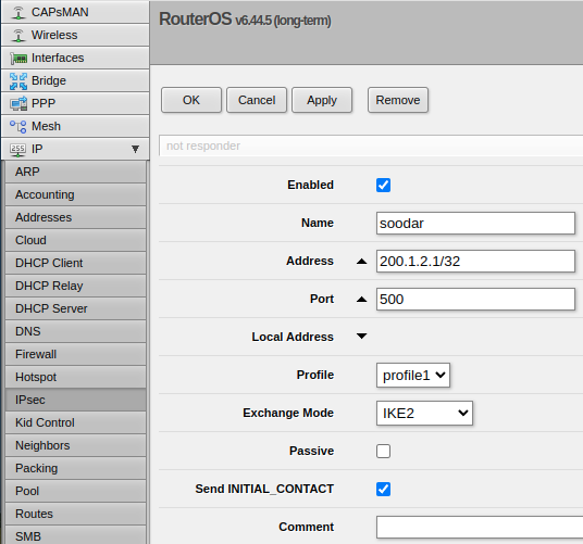 ip ipsec peer